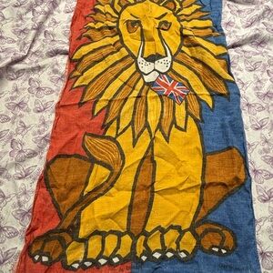 Vintage Ulster Linen Lion Union Jack Flag Tea Towel